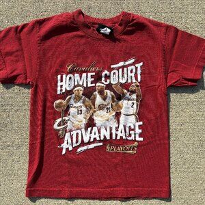 2009 LeBron James Cleveland Cavaliers Home Court Playoff adidas T-Shirt Youth Sm